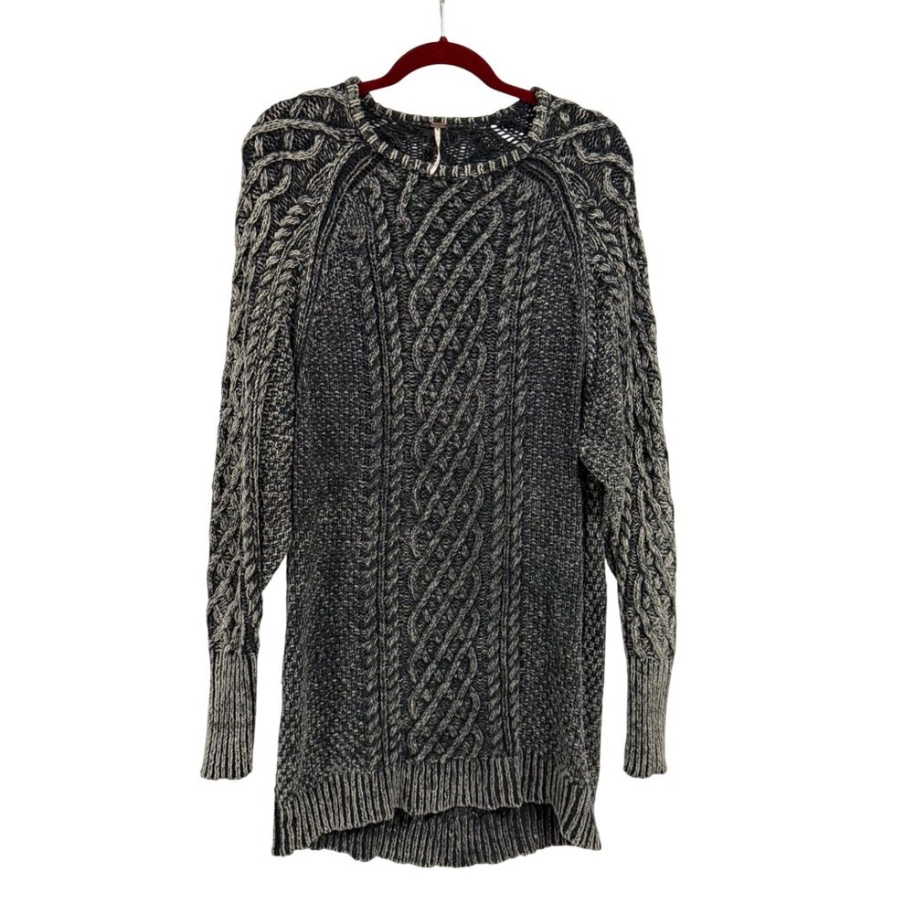 Free People On A Boat Stone Wash‎ Dark Gray Sweater Dress Size S